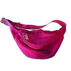 Vintage 90s Y2K Tournell Zip Fanny Pack Adjustable Waist Buckle Closure Pink